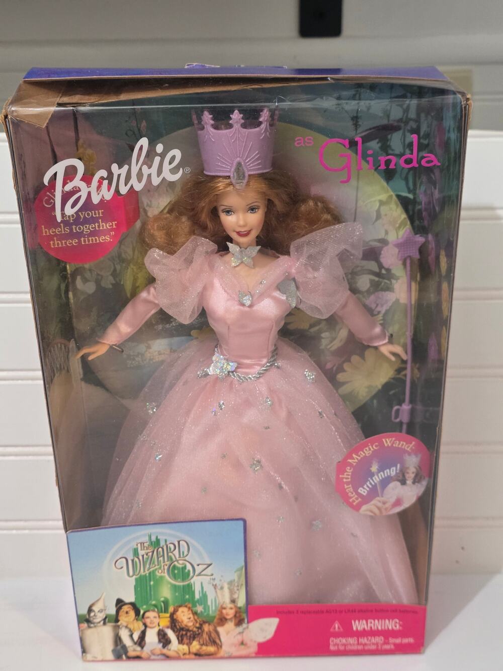 New Barbie As Glinda the Good Witch Talking Doll 1999 Wizard of Oz Mattel 25813